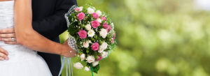 Bride, Groom and Flowers