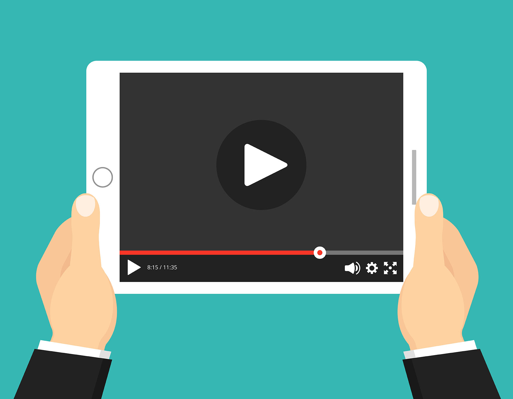 Illustration of Tablet Playing YouTube